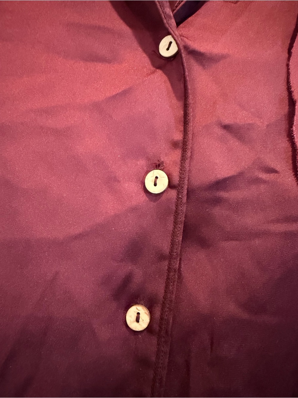 Free People Intimately Silky Maroon Button-Front Top - Picture 4 of 5